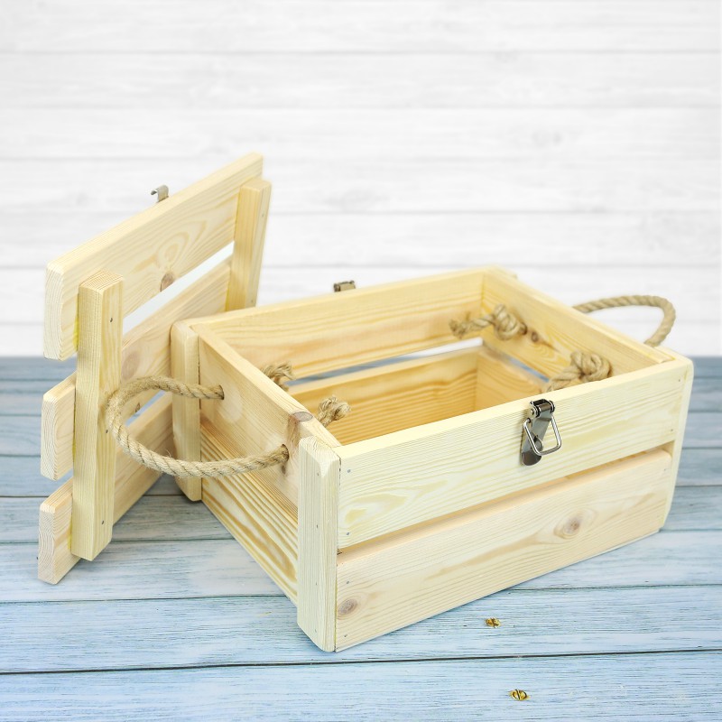 Деревянный подарочный ящик с крышкой 29x22x14.5 см 